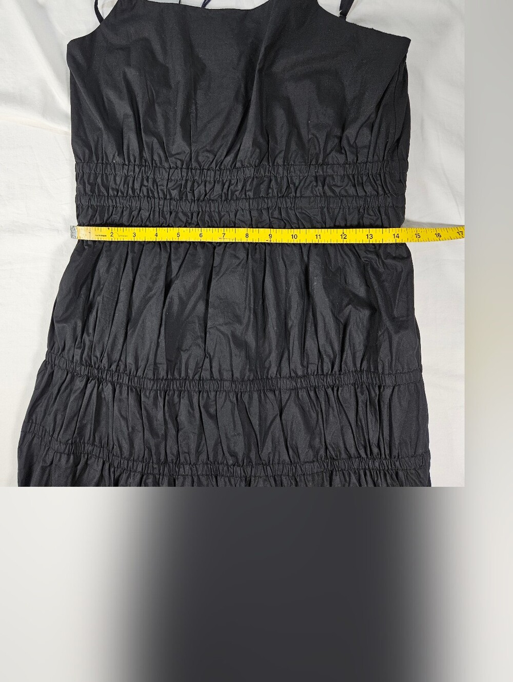NWT Size Small Buffalo David Bitton Black Smocked Ruching Midi Dress Cotton - Picture 4 of 12